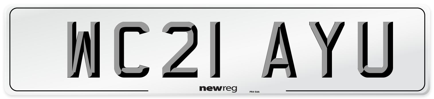WC21 AYU Number Plate from New Reg